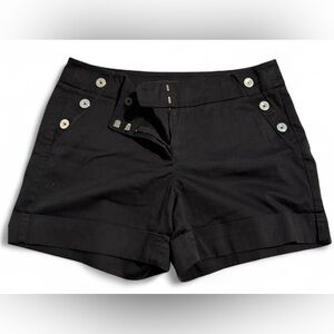 White House Black Market High Waist Buttoned Black Shorts